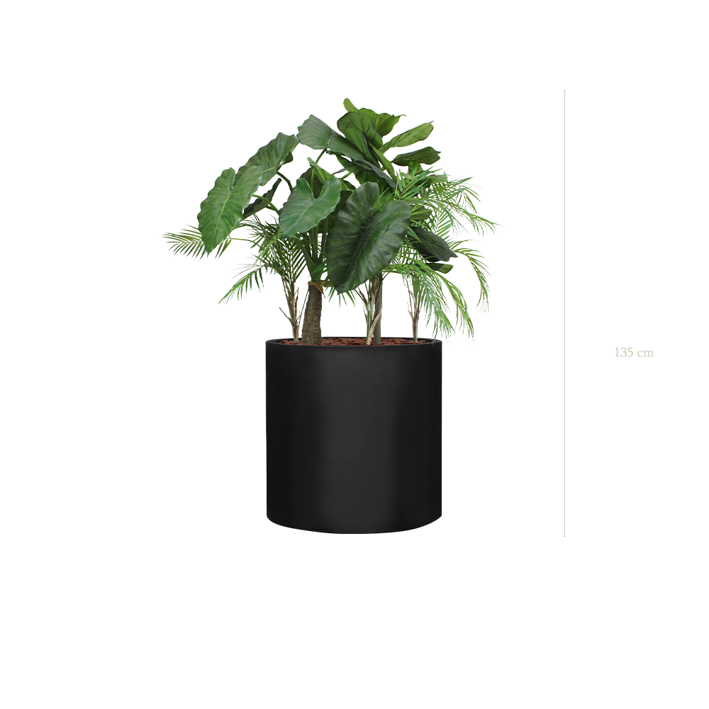 Jardinière Palawan - Cylindre Noir #Artificiel