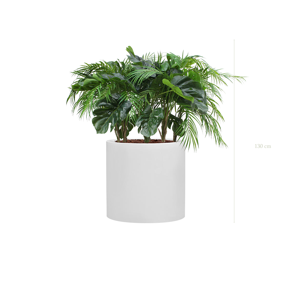 The Java White Large Round Planter #Artificial
