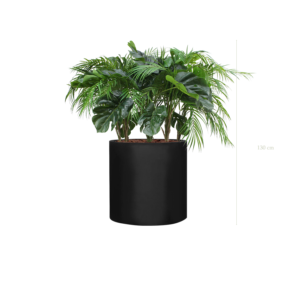 The Java Black Large Round Planter #Artificial