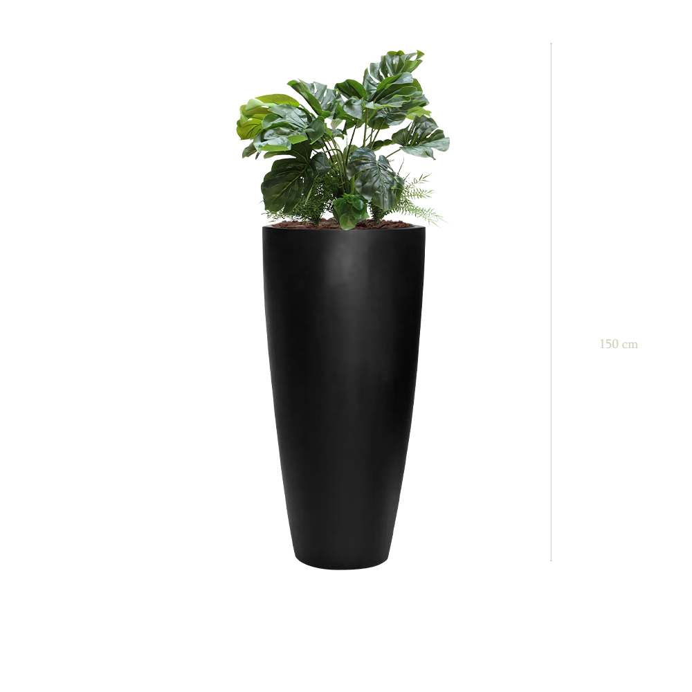 La Monstera - Pot Haut Noir - Artificiel