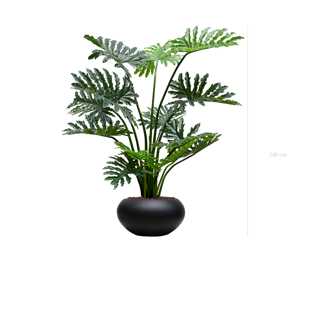 Le Philodendron - Pot Ovale Noir #Artificiel
