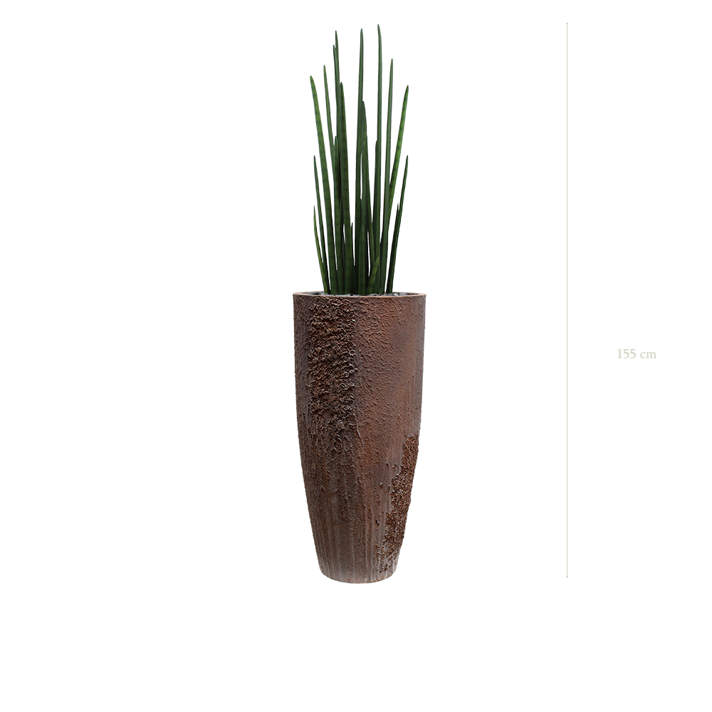 Die Sansevieria - texturierter brauner Topf  #künstlich