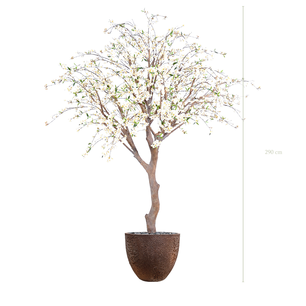 The Tall Cherry Tree in a brown oyster pot #Artificial