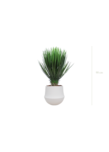 [A-PT13-CE2] The Yucca H.92 cm in a white round ceramic pot #Artificial