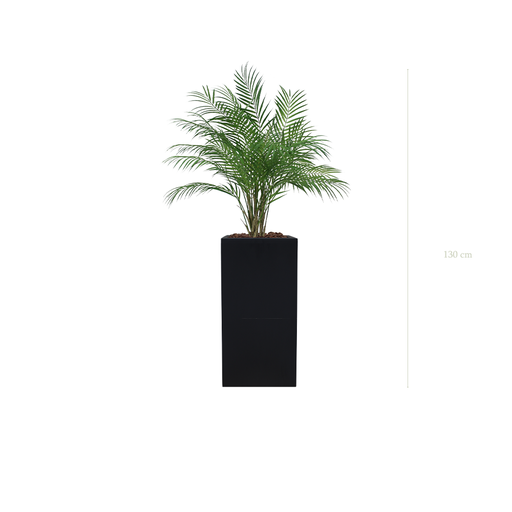 [A-TG9-FB19] The Palm H. 130 cm in a tall black cube pot #Artificial