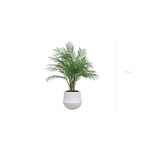 [A-TG9-CE1] Le Palm - Pot Rond Blanc #Artificiel