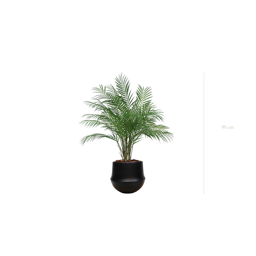 [A-TG9-CE9] The Palm in a black round ceramic pot #Artificial