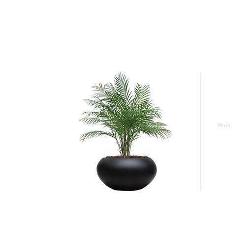 [A-TG9-FB13] Le Palm - Pot Ovale Noir #Artificiel
