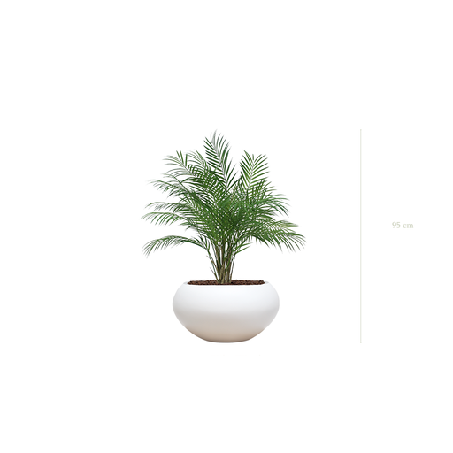 [A-TG9-FB14] Le Palm - Pot Ovale Blanc #Artificiel