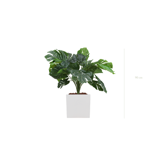 [A-TG38-FB8] La Petite Monstera - Cube Blanc #Artificiel