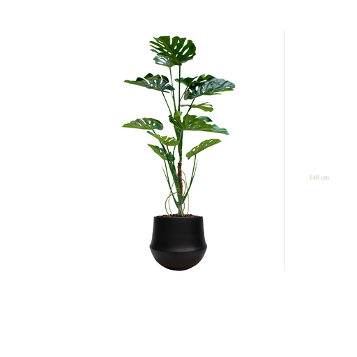 [A-PT17-CE10] die Monstera-Pflanze - schwarzer runder Topf #Künstlich