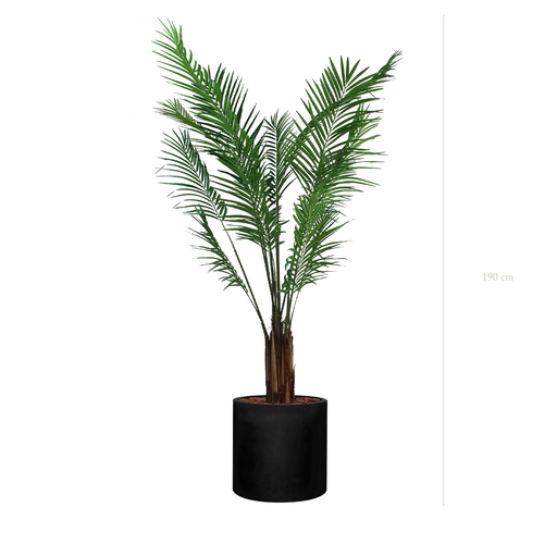 [A-PT2-FB23] Die Areca - Schwarzer Zylinder Topftopf #Künstlich