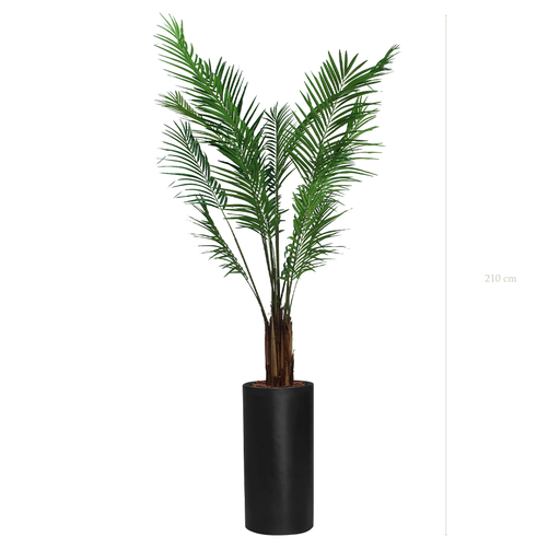 [A-PT2-FB17] The Areca in a tall black cylinder pot #Artificial