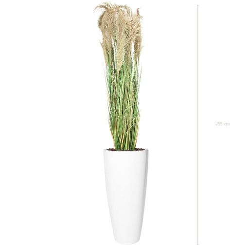 [A-PT7-FB21] The Big Pampa in a tall round white pot #Artificial