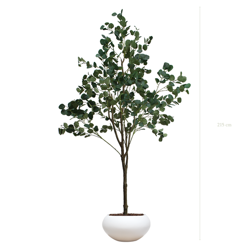 [A-AB7-FB14] L'Eucalyptus - Pot Ovale Blanc #Artificiel