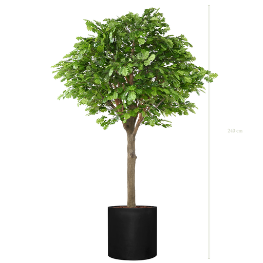 [A-AB9-FB25] The Oak Tree H. 240 cm in a black cylinder pot #Artificial