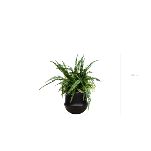 [A-TG10-CE9] The Fern H. 54 cm in a black round ceramic pot #Artificial