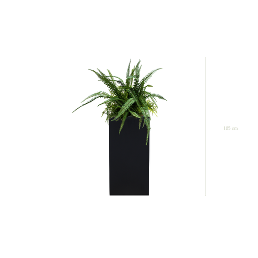 [A-TG10-FB19] The Fern H. 90 cm in a tall black cube pot #Artificial