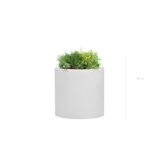 [A-J6-FB26] Jardinière Caracas - Cylindre Blanc #Artificiel