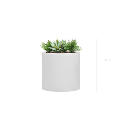 [A-J5-FB26] Jardinière Mexico - Cylindre Blanc #Artificiel