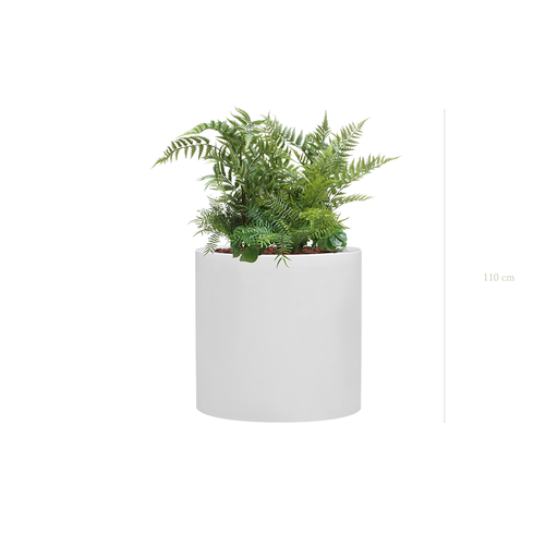 [A-J1-FB26] Jardinière Amazonie - Cylindre Blanc #Artificiel