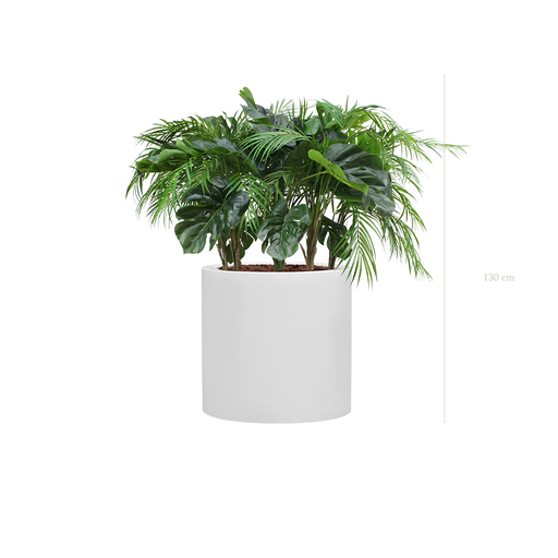 [A-J10-FB26] The Java White Large Round Planter #Artificial