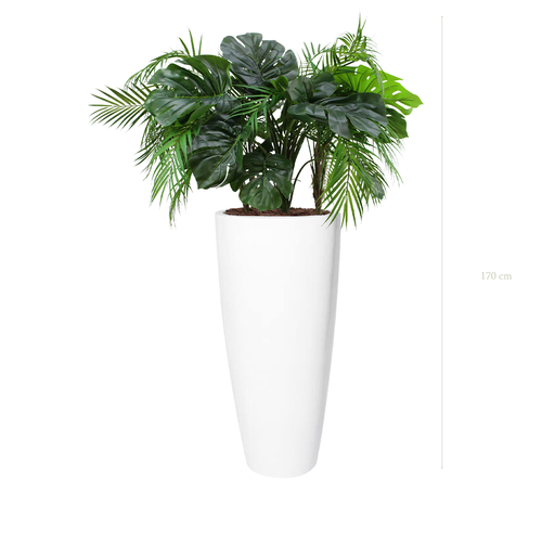 [A-J10-FB21] The Java in a tall round white pot #Artificial