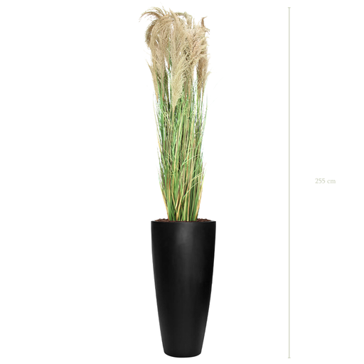 [A-PT7-FB28] The Large Pampa – Tall Black Pot #Artificial