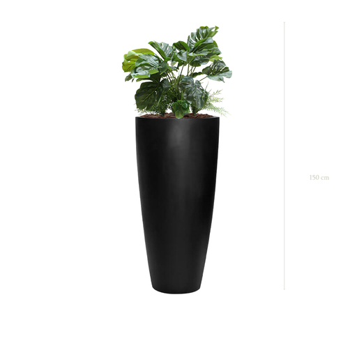 [A-J2-FB28] La Monstera - Pot Haut Noir #Artificiel