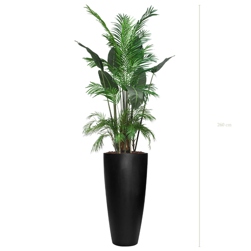 [A-J7-FB28] The Borneo in a tall round black pot #Artificial