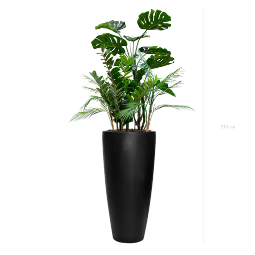 [A-J8-FB28] La Holbox - Pot Haut Noir #Artificiel