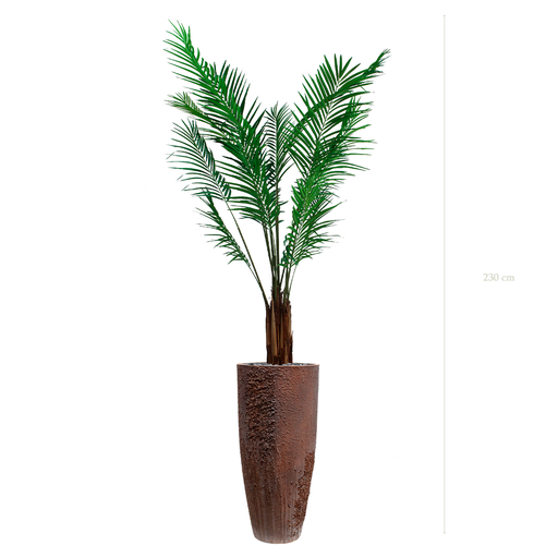 [A-PT2-FC10] The Areca in a brown oyster pot #Artificial