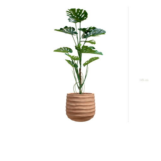 [A-PT17-FC13] die Monstera-Pflanze - Terracotta Topf #Künstlich