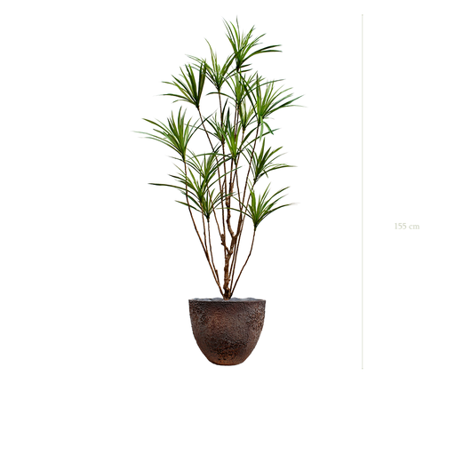 [A-PT18-FC7] der Dracena - texturierter brauner Topf #künstlich