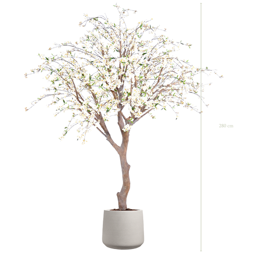 [A-AB4-FC20] The Tall Cherry Tree in a mineral grey pot #Artificial