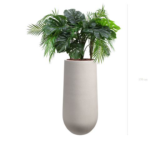 [A-J10-FC22] The Java in a mineral grey pot #Artificial