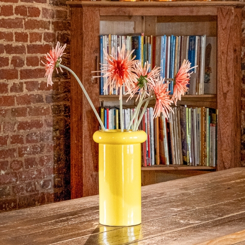 [A-FL15-CE19] The Pink Spider Gerberas – Mario Vase #Artificial