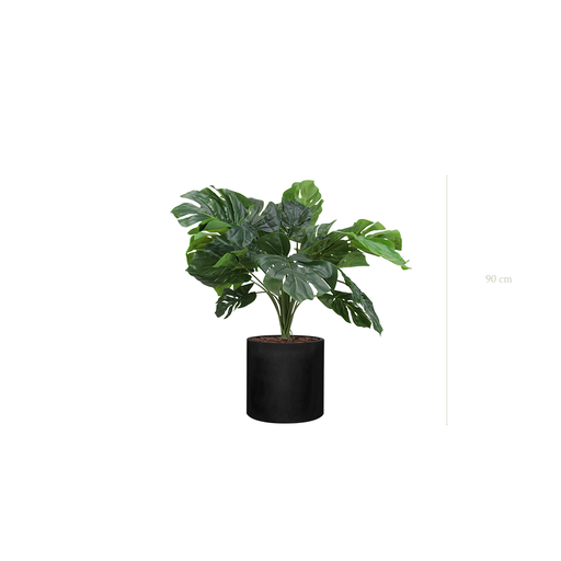 [A-TG38-FB32] The Small Monstera – Black Cylinder #Artificial