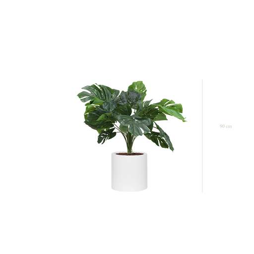 [A-TG38-FB31] The Small Monstera – White Cylinder #Artificial