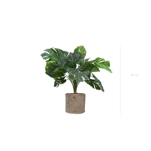 [A-TG38-TI5] La Petite Monstera - Pot Tissu Beige #Artificiel