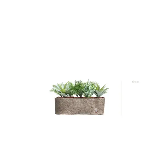 [A-J5-TI3] Jardinière Mexico - Bac Tissu Beige #Artificiel
