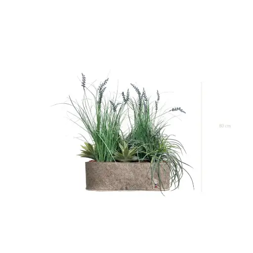 [A-J11-TI3] Jardinière Cassis - Bac Tissu Beige #Artificiel