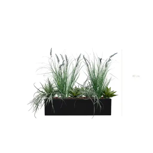 [A-J11-FB15] Planter Cassis – Black Planter Box #Artificial