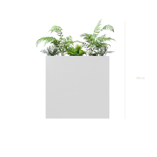 [A-J1-FB3] Raumteiler L. Amazonie 130 cm - Weißer Pflanzkübel #Künstlich