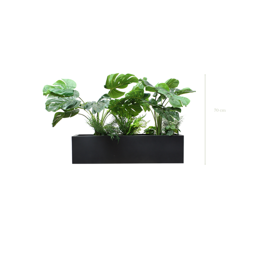[A-J2-FB15] Jardinière Monstera 70 cm - Bac Noir #Artificielle