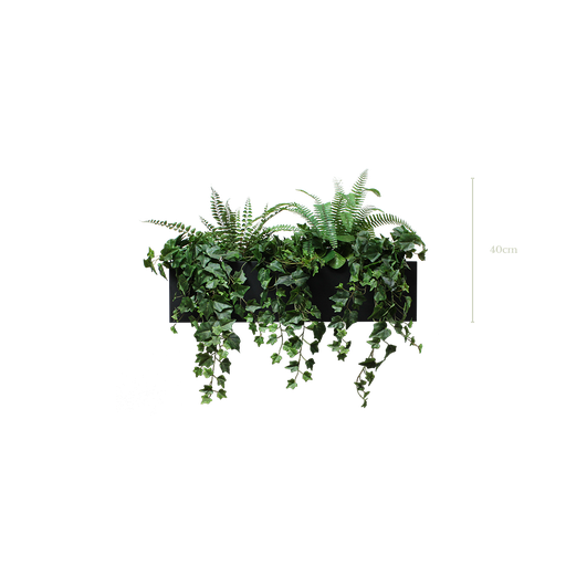 [A-J4-FB15] Jardinière Quito Lierres 40 cm - Bac Noir #Artificielle