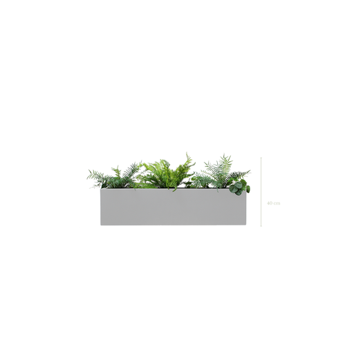 [A-J6-FB16] Jardinière Caracas 40 cm - Bac Blanc #Artificielle