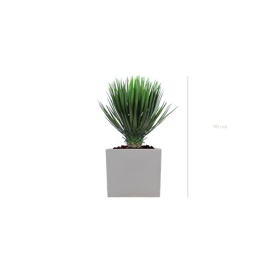 [A-PT13-FB8] Le Yucca 90 cm - Cube Blanc #Artificiel