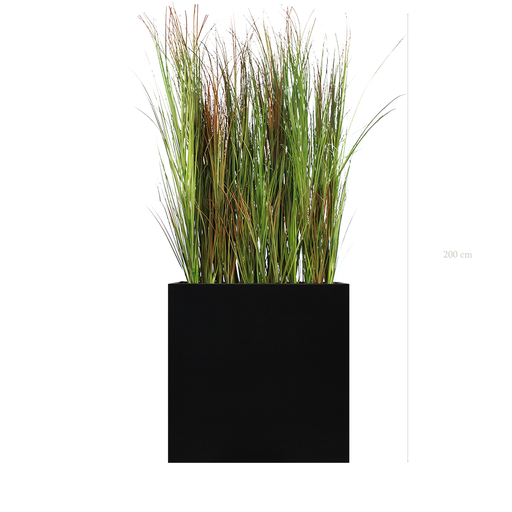 [A-TG2-FB4] Séparateur L. Graminées Scandinave 200 cm - Bac Noir #Artificiel