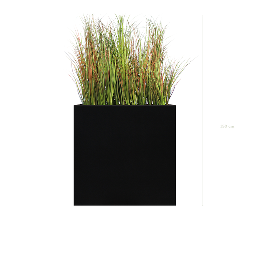 [A-TG3-FB4] Séparateur L. Graminées Scandinave 150 cm - Bac Noir - Artificiel